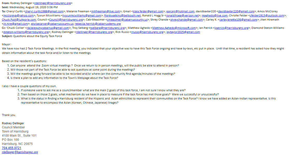 Rodney Dellinger and Steve Sciascia emails